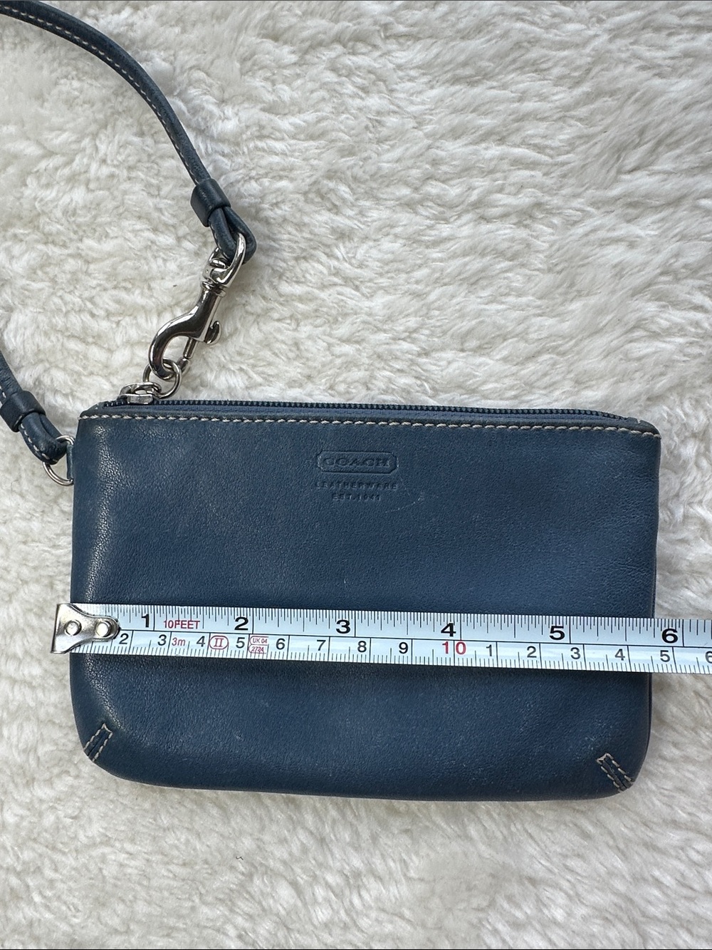 Coach vintage Blue Leather‎ Wristlet with Detachable Strap - Picture 7 of 8